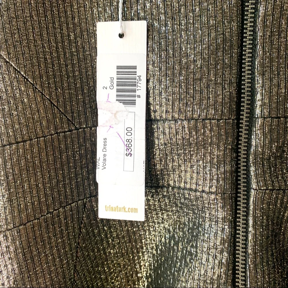 SOLD Trina Turk Volare Metallic Strapless Cocktail Dress w/ Sweetheart Neckline - Picture 7 of 16